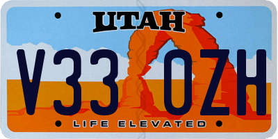 UT license plate V330ZH