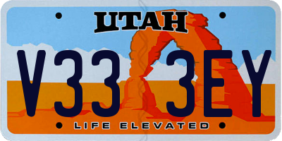 UT license plate V333EY