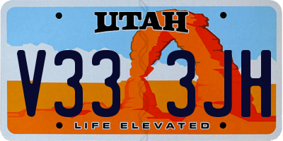 UT license plate V333JH