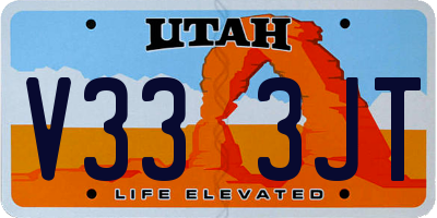 UT license plate V333JT