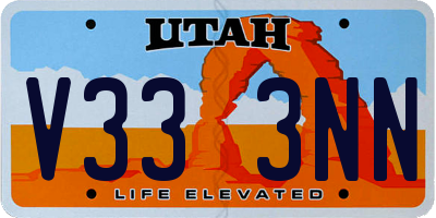 UT license plate V333NN