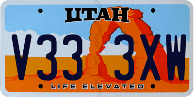 UT license plate V333XW
