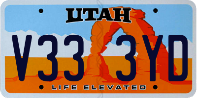 UT license plate V333YD