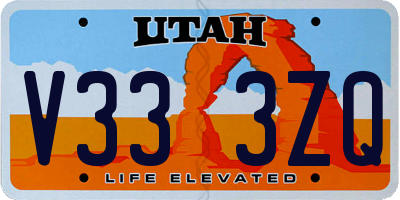 UT license plate V333ZQ