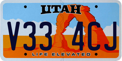 UT license plate V334CJ