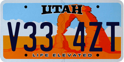 UT license plate V334ZT