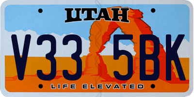 UT license plate V335BK