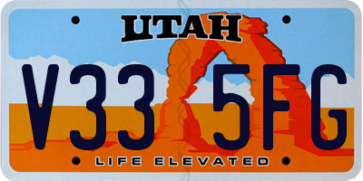 UT license plate V335FG