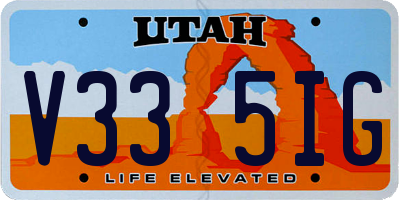 UT license plate V335IG