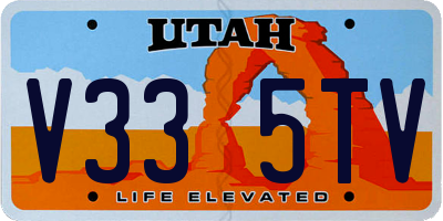 UT license plate V335TV