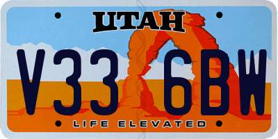 UT license plate V336BW