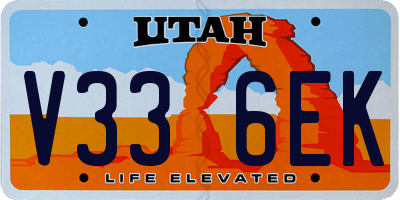 UT license plate V336EK