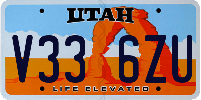 UT license plate V336ZU