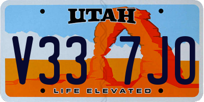 UT license plate V337JO