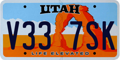 UT license plate V337SK