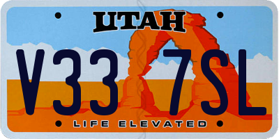 UT license plate V337SL