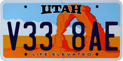 UT license plate V338AE