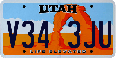 UT license plate V343JU