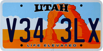 UT license plate V343LX
