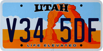 UT license plate V345DF