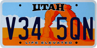 UT license plate V345QN