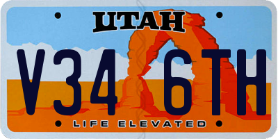 UT license plate V346TH