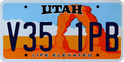 UT license plate V351PB