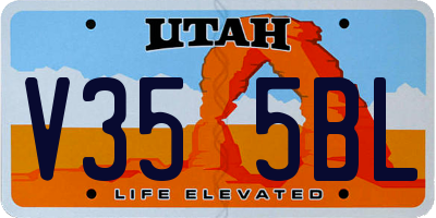 UT license plate V355BL