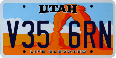 UT license plate V356RN