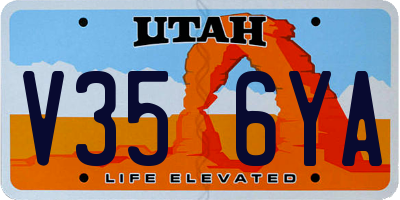 UT license plate V356YA
