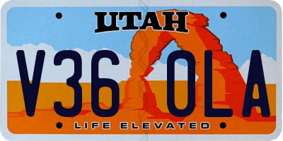 UT license plate V360LA