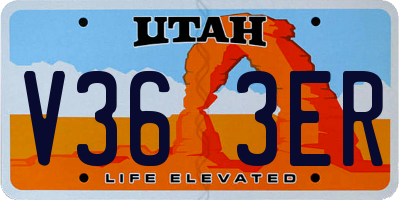 UT license plate V363ER