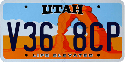 UT license plate V368CP