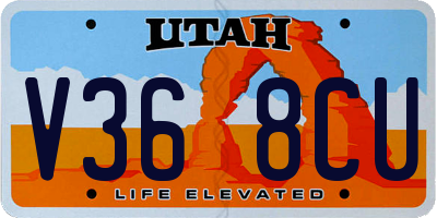 UT license plate V368CU