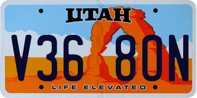 UT license plate V368ON