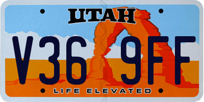 UT license plate V369FF