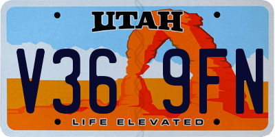 UT license plate V369FN