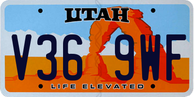 UT license plate V369WF