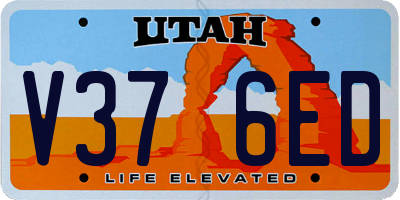 UT license plate V376ED