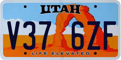 UT license plate V376ZF