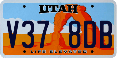UT license plate V378DB