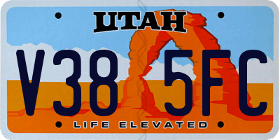 UT license plate V385FC