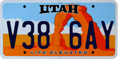 UT license plate V386AY