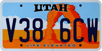 UT license plate V386CW