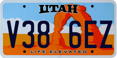 UT license plate V386EZ