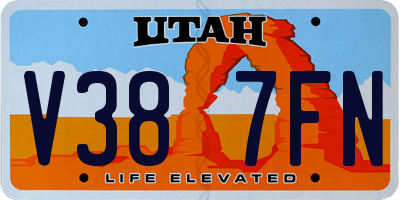 UT license plate V387FN