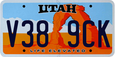 UT license plate V389CK