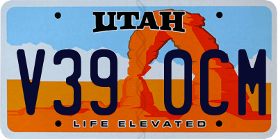 UT license plate V390CM