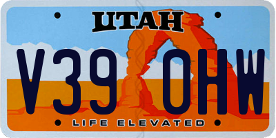 UT license plate V390HW