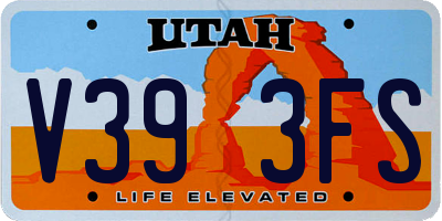 UT license plate V393FS